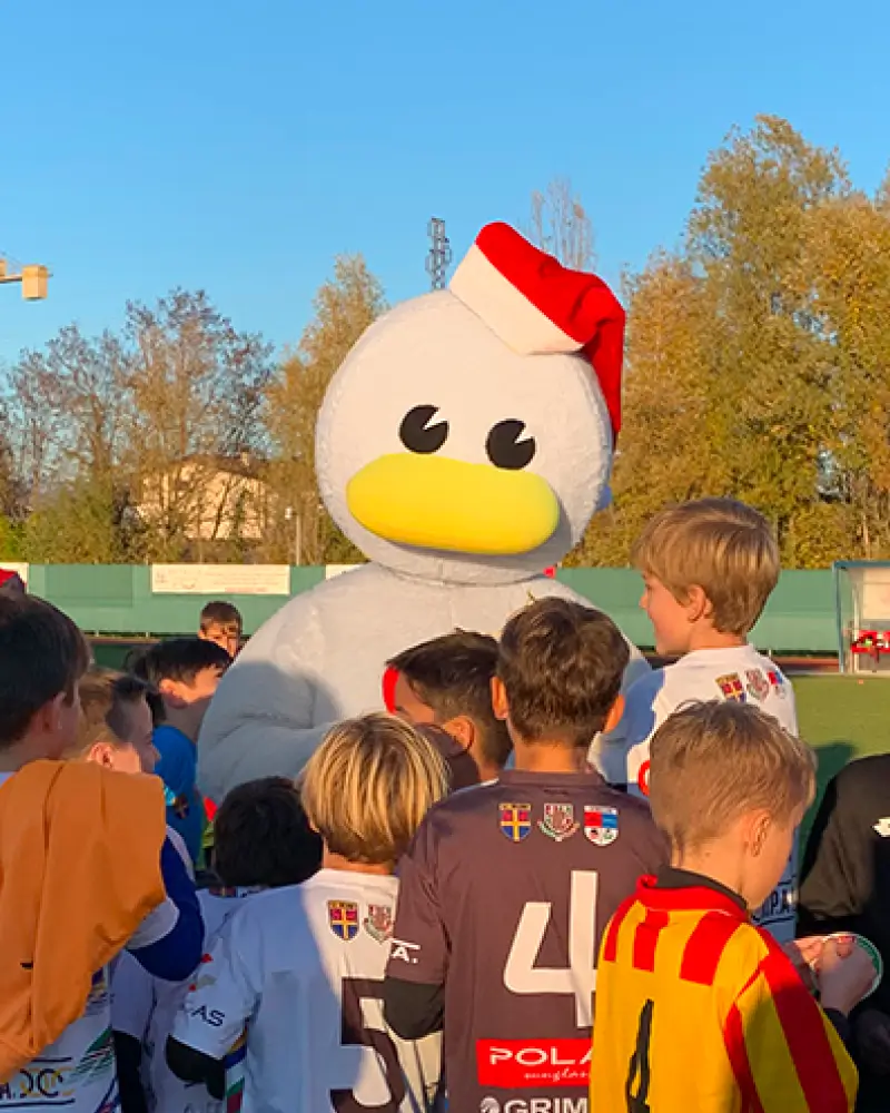 Mascotte del Papero ad un evento sportivo